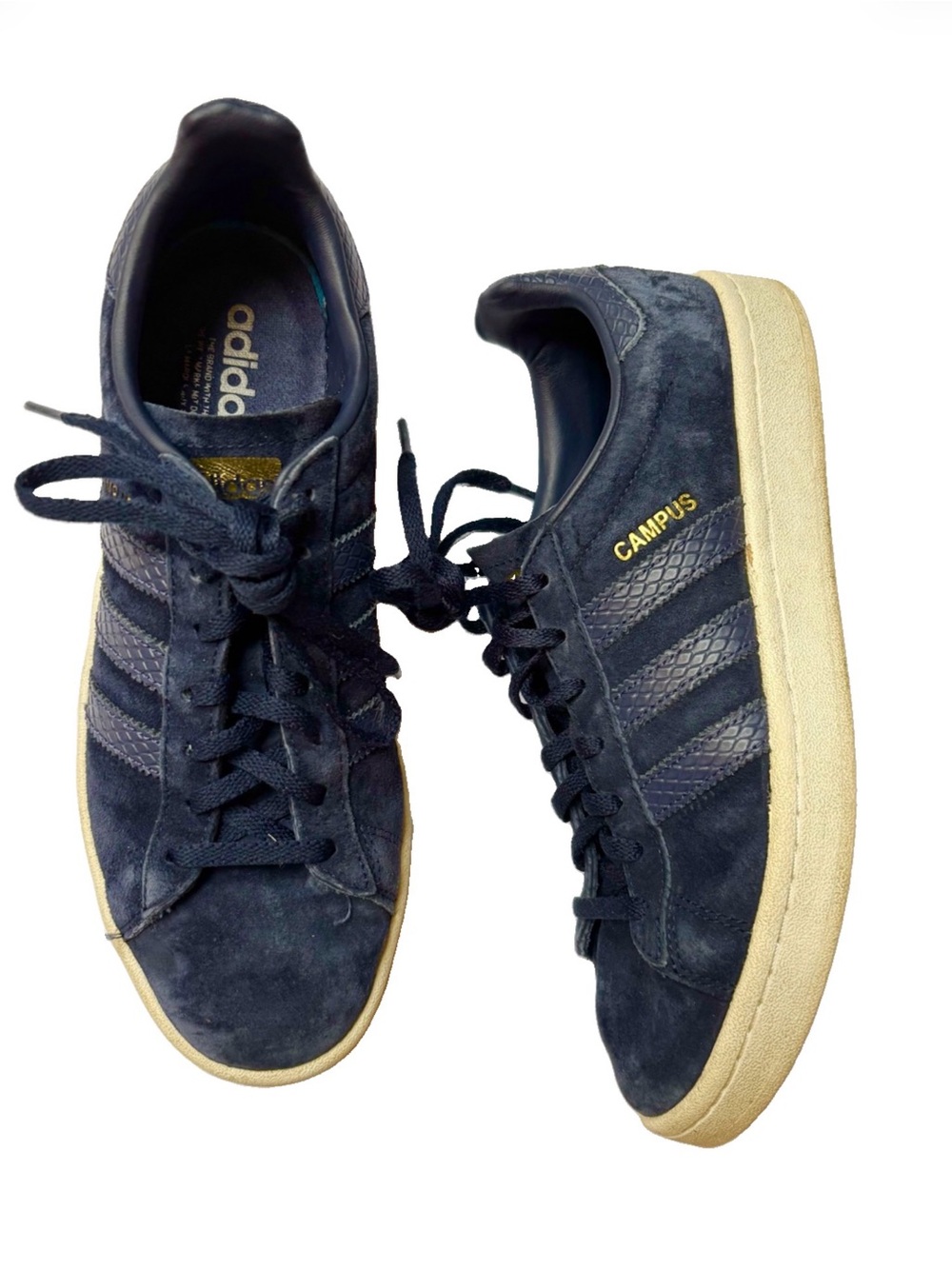 adidas Navy Suede Campus Sneakers with Cream Sole